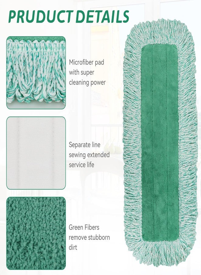 BeiLan Commercial Products Dust Pad with Fringe for Rubbermaid 18” - 18 Inch Green Microfiber Dust Mop Refills Heavy-Duty Cleaning for Hardwood/Tile/Laminated Floors in Kitchen/Lobby/Office (6 Counts) - Image 3